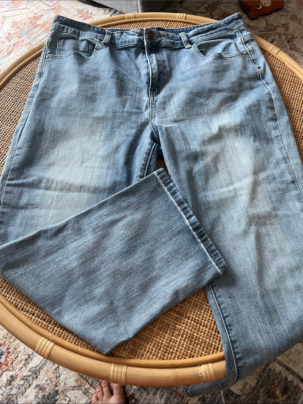 Grace & Lace Mel’s Favorite Light Blue Straight Leg Cropped Jeans